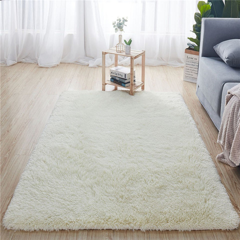 Tapis de salle de bain en peluche douce tapis de chevet de chambre tapis d'absorption d'eau de couleur unie épaissir tapis de bain anti-dérapant tapis de sol ► Photo 1/6