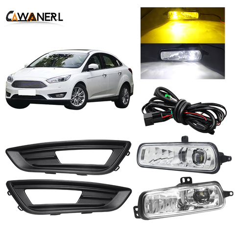 Phare antibrouillard pour pare-choc avant de voiture, pour Ford Focus 3 MK3 2015 2016 2017 2022 DRL 30W 4000LM 12V blanc jaune ► Photo 1/6