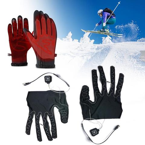 Gants à cinq doigts, coussins chauffants, batterie au Lithium, trois vitesses de réglage de la température, coussin chauffant pour le cyclisme et le ski en hiver ► Photo 1/6