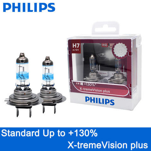 Philips – phare halogène H7 12V 55W x-treme Vision Plus xénon, lumière blanche, 130% Plus lumineux, ampoules d'origine 12972XVPS ► Photo 1/6