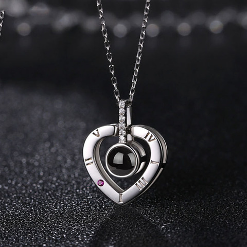 Collier pour mariage Rose et or, collier pour mariage, bijou ras du cou, Projection I Love you, 100 langues différentes, déclaration, collection ► Photo 1/6