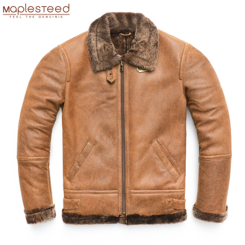 Super qualité Shearling manteau hommes 4 couleurs doux chaud 100% naturel manteau de fourrure hiver mâle en cuir vêtements M444 ► Photo 1/6