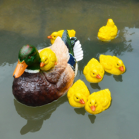 Statue de canard flottant en résine, mignonne, jolie Sculpture de canard sauvage, décoration d'extérieur, étang, aquarium, décoration pour le jardin ► Photo 1/6