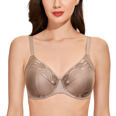 Soutien-gorge en dentelle florale Sexy pour femme soutien-gorge à armatures Non rembourré grande taille ► Photo 1/1