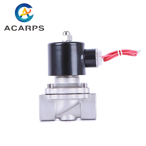 Électrovanne 3/4 N/C en acier inoxydable | Électrovanne 24v 22v 12v 110v N/C, vanne électrique 10bar ► Photo 1/2