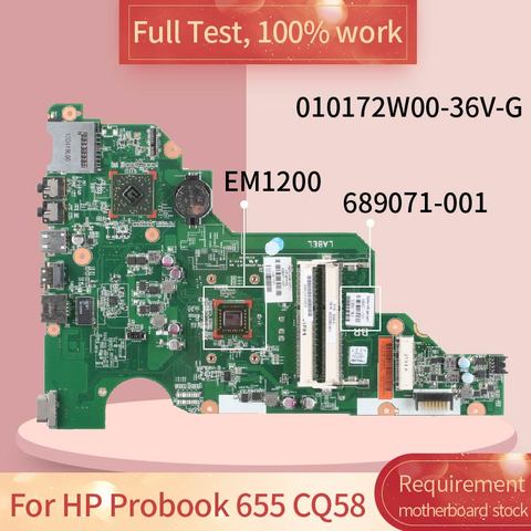 Carte mère pour ordinateur portable HP Probook 689071/601, carte mère pour ordinateur portable HP Probook 655/CQ58//689071/001/DDR3, test complet, 100%/travail ► Photo 1/5