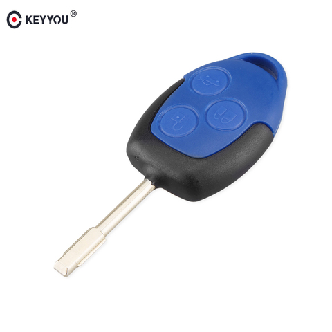 KEYYOU – coque pour clé télécommande à 3 boutons, étui bleu de style pour clé de voiture Ford Transit Connect ► Photo 1/5