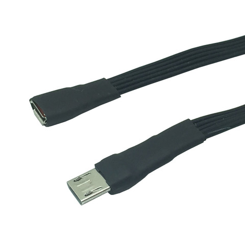 Câble d'extension Micro USB 5 broches mâle à femelle M/F OTG, câble plat pour synchronisation de données, pour clavier, souris, Flash USB 5cm 10cm 20cm ► Photo 1/3