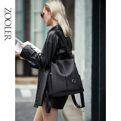 ZOOLER – sac à dos en cuir de vache véritable pour femme, accessoire de voyage, collection 2022 ► Photo 1/6