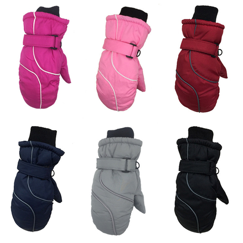 Imperméable à l'eau enfants hiver chaud Snowboard gants de Ski moufles de neige enfants imperméable cyclisme Ski Sport épaissir gants de velours ► Photo 1/5