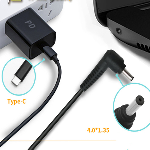 1.5m 65W 3A USB C à 4.0x1.35mm adaptateur d'alimentation cc connecteur Type de prise C câble de charge rapide cordon pour Asus Zenbook UX21A UX31A ► Photo 1/5