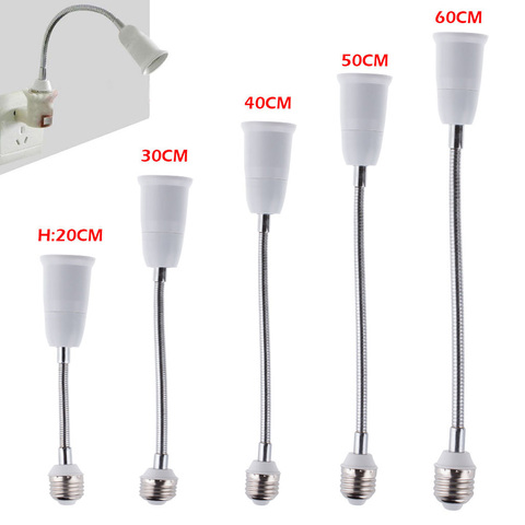 1pc Flexible E27 lampe ampoule adaptateur prise étendre convertisseur support de socle mural vis 20CM-60CM ► Photo 1/6