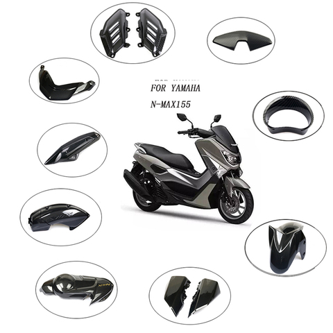 Kit de carénage complet pour moto Yamaha, coque en plastique, couverture décorative à motif en fibre de carbone, Nmax155 n-max 155 2016 – 2022 ► Photo 1/6