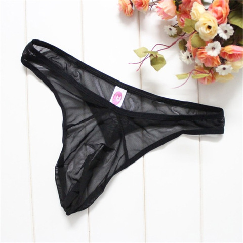 Culotte érotique transparente, 1 pièce, sous-vêtements Sexy pour homme Mesh, culotte, string en T au dos, culotte culotte, Lingerie pour hommes ► Photo 1/6