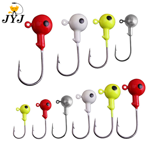 10 pièces Jig tête crochet 3.5g 5g 7g 10g 12g 14g 18g crochet de pêche plomb gabarit leurre appâts durs ver souple matériel de pêche ► Photo 1/6