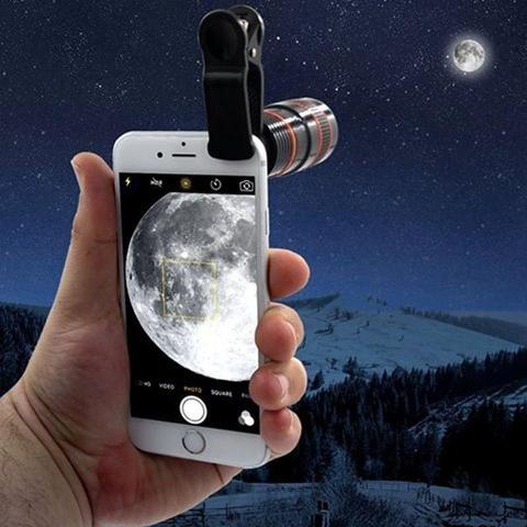 Universel 8x 12x téléphone portable pour caméra Smartphone lentille HD télescope lentille optique Zoom pince lentille ► Photo 1/6