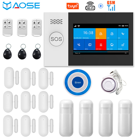 YAOSE – système d'alarme de sécurité domestique intelligent TUYA, wi-fi et GSM, écran tactile 4.3 