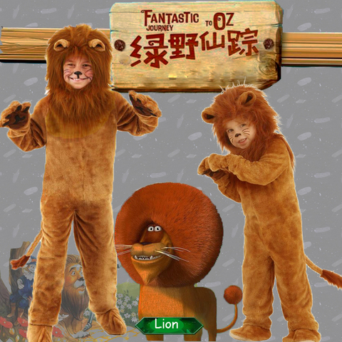 Costume du roi Lion pour enfants, Costumes d'animaux pour carnaval Halloween, combinaisons de rôle pour film fantaisie ► Photo 1/6