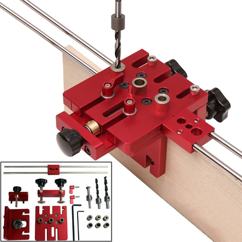 Gabarit 3-en-1 pour menuiserie perçage de trous poinçon de positionnement localisateur de Guide pour menuiserie connexion rapide outils de bricolage ► Photo 1/6