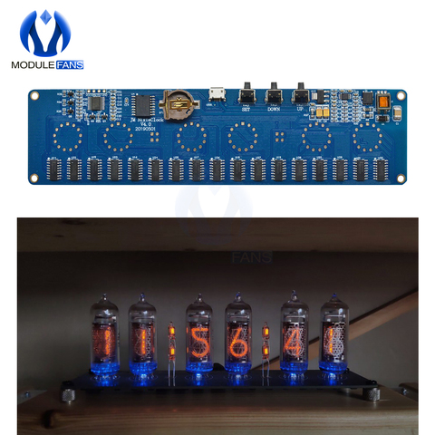 STM8S005 contrôle DC 12V 1A électronique IN14 Tube Nixie numérique LED horloge Circuit imprimé cadeau lampe PCBA RGB puce horloge IC Micro USB ► Photo 1/6
