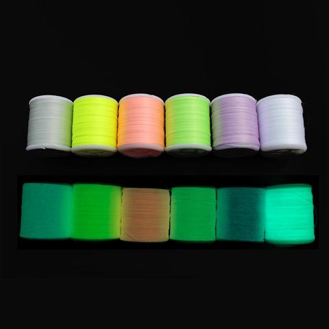 Tigofly 6 couleurs 150D denier lumineux mouche attachant fil de soie lueur dans le noir 40 yards Polyester Filament ligne matériaux ► Photo 1/4