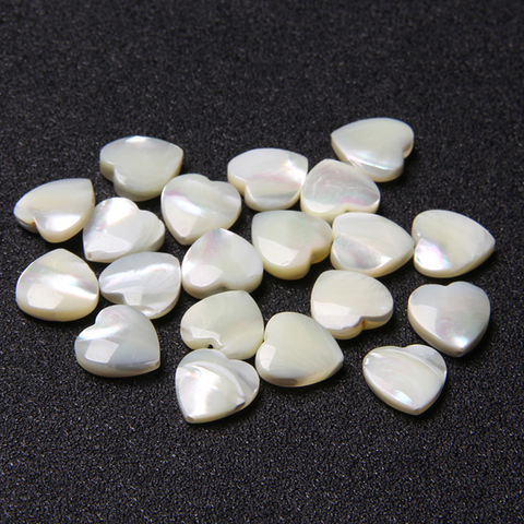 5 pièces/10 pièces coeur Sahpe naturel coquille perles blanc naturel nacre coquille perles entretoises en vrac pour la fabrication de bijoux breloques à assembler soi-même ► Photo 1/6