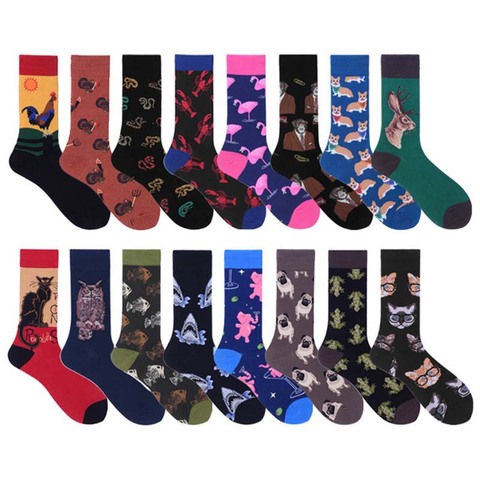 Harajuku chaussettes chaudes mignon mode hommes grande taille dessin animé cerf chien chat animal heureux drôle chaussettes drôle homme cadeau de noël ► Photo 1/5