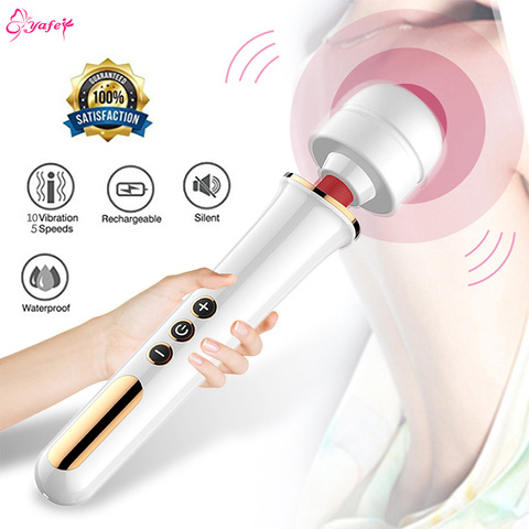 Baguette magique puissante de grande taille, masseur avec 10 vitesses, vibromasseur, stimulateur de Clitoris féminin, jouets sexuels érotiques ► Photo 1/6