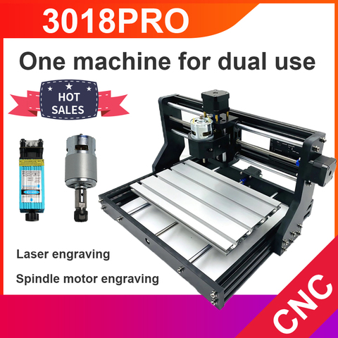 CNC 3018 Pro 2 en 1 travail du bois Machine de gravure et Laser Machine de gravure bricolage Mini CNC Machine 3 axes Pcb fraiseuse ► Photo 1/1