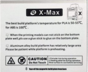 Autocollant de lit pour imprimante 3D QIDI TECH X-MAX: KIT 1 pièces ► Photo 1/1