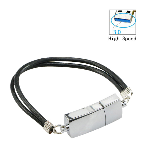 Bracelet en cuir avec clé USB 3.0 haute vitesse, support à mémoire de 4GB 8GB 16GB 32GB, lecteur Flash ► Photo 1/5