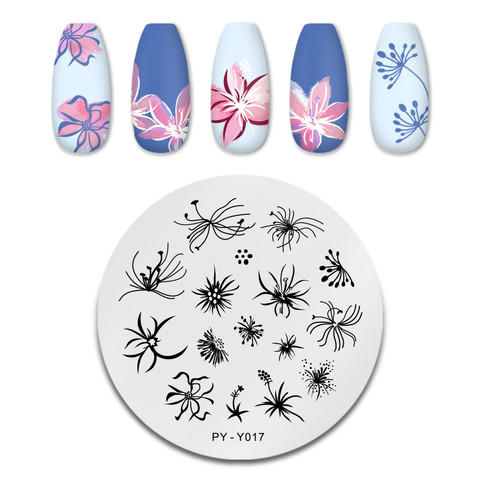 PICT You-plaque d'estampage sur les ongles, fleur, modèles de timbres, en acier inoxydable, pour Nail Art, pochoir ► Photo 1/6