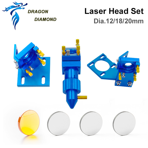 Série K40: ensemble de têtes laser CO2 Dia.12/18/20mm FL 50.8mm, graveur Laser pour 2030 4060 bricolage, Machine de gravure et de découpe ► Photo 1/6