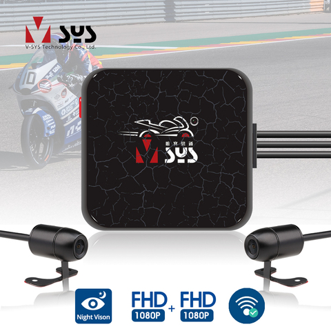 VSYS C6 Double Étanche Avant et Arrière Vue Moto Dash Cam Vélo Caméra Enregistreur Moto DVR, g-capteur GPS de Vision Nocturne ► Photo 1/6