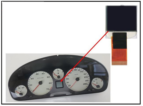 Écran LCD pour tableau de bord Peugeot 607 groupe d'instruments VDO 110008883002 ► Photo 1/4