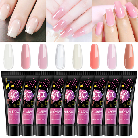 Vernis UV Semi Permanent d'extension de Gel d'ongle de Poly ensemble de Gel d'ongle rapidement constructeur pour l'extension de Gel d'ongle de Poly décoration d'ongle ► Photo 1/6