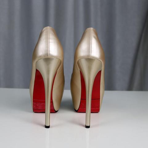 Tempérament poisson bouche talons hauts Stiletto bouche peu profonde unique chaussures 2022 automne nouveau élégant robe de soirée chaussure de mariage 14 Cm pompes ► Photo 1/5