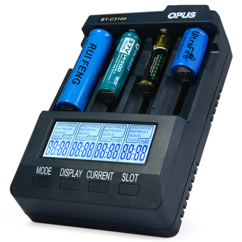 Opus – chargeur de batterie Intelligent numérique, avec écran LCD à 4 fentes, pour Li-ion NiCd NiMh AA AAA 10440 18650, BT C3100, en Stock ► Photo 1/6