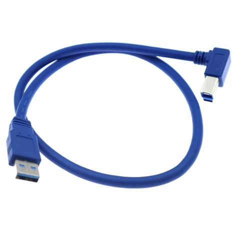 90 Degree Right Angled USB 3.0 A Male AM to USB 3.0 B Type Male BM USB3.0 Cable 0.6m 1m 2m 2FT 3FT 6FT For printer scanner HDD ► Photo 1/3