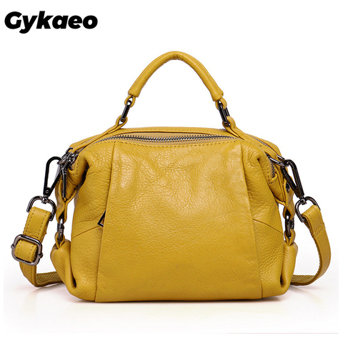 GYKAEO – sac à main Boston en cuir véritable pour femme, sac à bandoulière Fashion en cuir de vache, collection hiver ► Photo 1/6