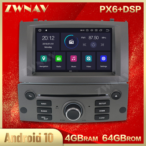 Carplay Pour 2004 2005 2006 2007 2008 2009 2010 Peugeot 407 Android Stéréo Lecteur Multimédia GPS Audio Radio Enregistreur Unité de Tête ► Photo 1/6