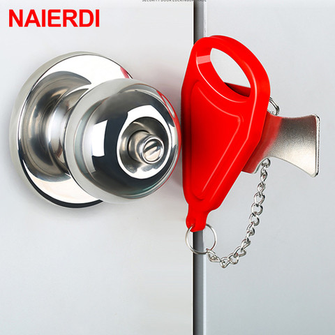 NAIERDI – serrure de porte d'hôtel, Portable, antivol, pour voyage, sécurité à domicile ► Photo 1/6