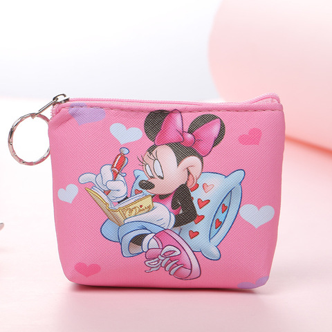 Disney porte-monnaie en peluche pour enfants, dessin animé, style sirène, sac de pièces de monnaie pour filles, sac à main Elsa, Mickey, pour garçon, pochette en peluche, portefeuille pu ► Photo 1/6