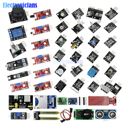 Kit de démarrage de capteur 37 en 1 Kit de Modules de capteurs 45 en 1 pour Arduino Raspberry pi UNO R3 MEGA2560 37 Kit de bricolage assortiment de capteurs ► Photo 1/6