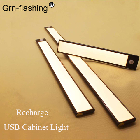 2 pièces Ultra-mince LED sous armoire placard automatique lumière LED USB Recharge 3Modes capteur de mouvement appliques pour garde-robe de cuisine ► Photo 1/6