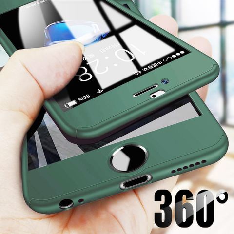 Luxe 360 coque complète pour iPhone 11 Pro Max XR XS X étuis avec verre trempé étui pour iPhone SE 2022 8 7 6 6S Plus 5 5S SE ► Photo 1/6