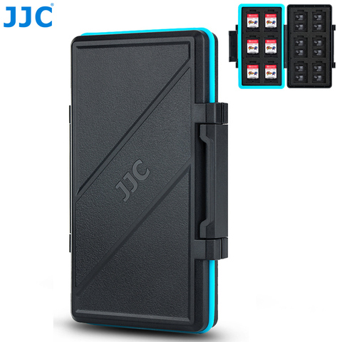 JJC 36 emplacements étuis de carte mémoire résistant à l'eau Anti-choc carte mémoire boîte de rangement pour carte 12 NS et 24 Micro SD SDXC carte SDHC ► Photo 1/6