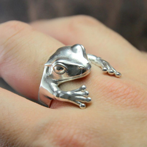 Bague Vintage en forme de grenouille pour femmes et hommes, bague unisexe, multi-taille, Animal rétro, déclaration de fête, personnalité ► Photo 1/1