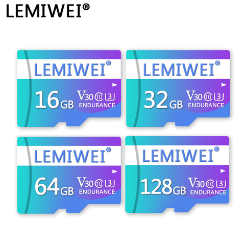 LEMIWEI-carte mémoire 32 go/64 go/128 go/go, U3, carte Flash, couleur bleu/violet, TF, U3, V30, haute vitesse, pour caméra de tableau de bord ► Photo 1/5