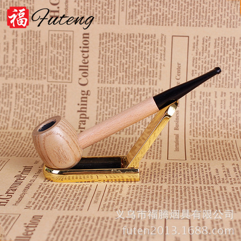 Nouveau tuyau de fumer droit en bois fait à la main 15cm Vintage traditionnel tabac Pipe classique Durable cadeau Cigarette cigare Tube ► Photo 1/6